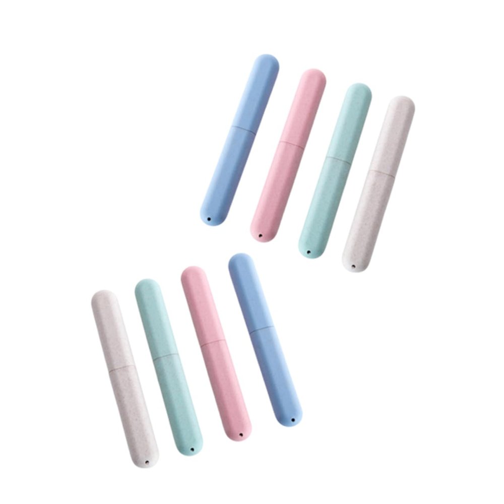 Beaupretty 8pcs Travel Toothbrush Kit Capsule Cases Portable Toothbrush Holder Case for Travel Protective Cover for