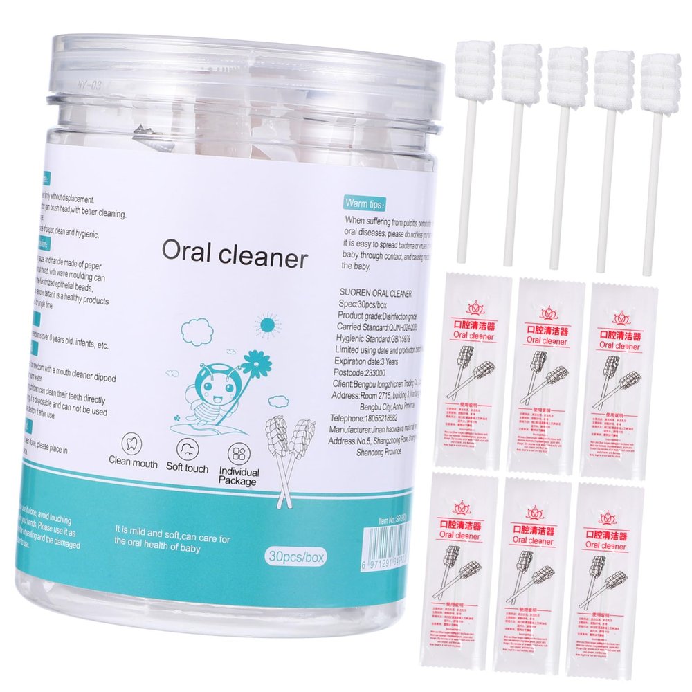 Outanaya 30pcs Boy Girl Toothbrush Soft Gauze Oral Cleaning Tool for Boy Girl Ergonomic Design for Easy Use Promotes Oral from Early Age