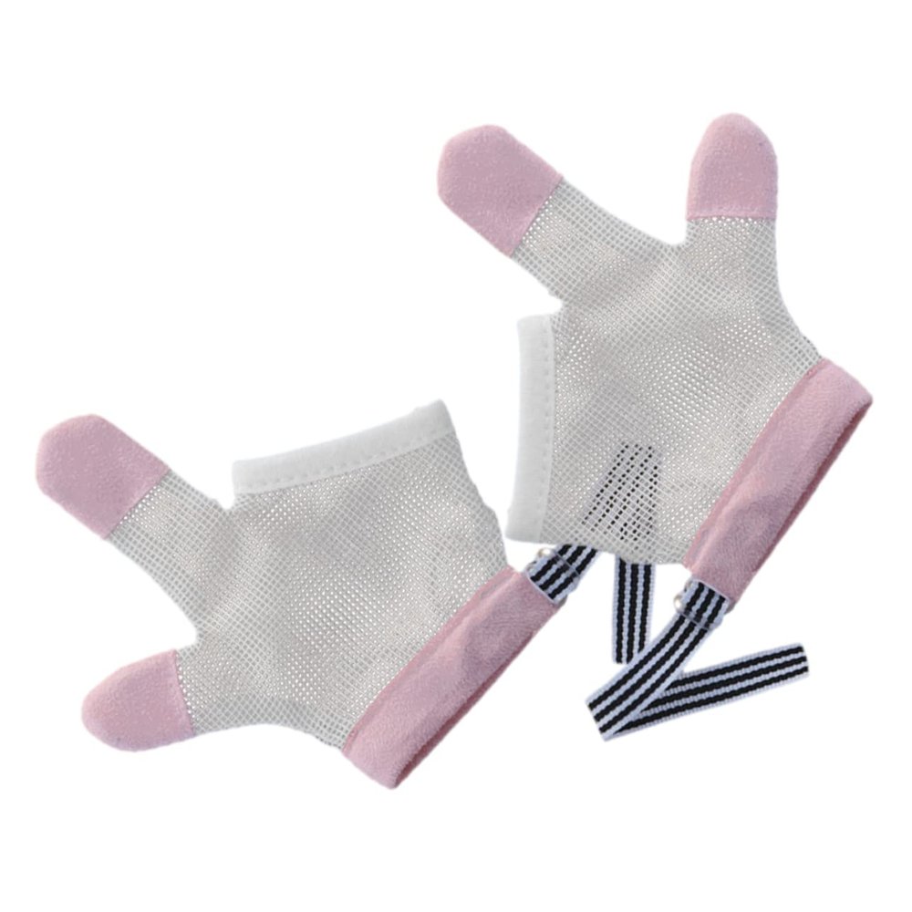 Abaodam 1 Pair Baby Stop Gloves Nylon Mesh Finger Guard