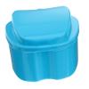 CALLARON Holder Storage Box Light Blue Bath Case with Hanging Net for Easy Soaking and Cleaning for Travel and Home Use present for Seniors and Caregivers view 1