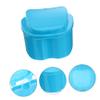 CALLARON Holder Storage Box Light Blue Bath Case with Hanging Net for Easy Soaking and Cleaning for Travel and Home Use present for Seniors and Caregivers view 3