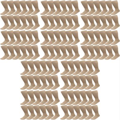 Cotton Diabetic Crew Socks, Non-Binding Wide Top, Loose Fit, Men and Women, Wholesale Pack (US, Numeric, 10, 13, Regular, Regular, 120, Khaki)