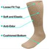 Cotton Diabetic Crew Socks, Non-Binding Wide Top, Loose Fit, Men and Women, Wholesale Pack (US, Numeric, 10, 13, Regular, Regular, 120, Khaki) view 3