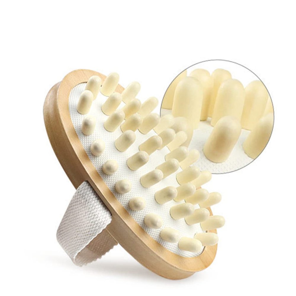 ARTSEWPLY Wooden Handheld Massage Brush for Body Relaxation Natural Exfoliating Tool for Invigorates Skin and Improves Circulation Soft Bristle Design