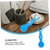 1pc Floss Rack for Oral Care Easy Use Tooth Cleaning Tool for Adults and Boys and Girls Debris Removal Blue Reusable Flosser for Daily view 4