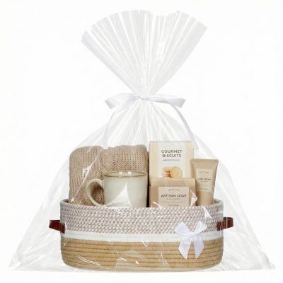 Colingmill Graduation Large Woven Basket for Gifts Empty Set with Gift Bags and Ribbon Easter Gift Baskets and Wrapping Set Storage 14"x 10"x 5.5" Decorative Box for Graduation Baby Shower(Brown)