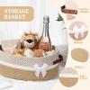Colingmill Graduation Large Woven Basket for Gifts Empty Set with Gift Bags and Ribbon Easter Gift Baskets and Wrapping Set Storage 14"x 10"x 5.5" Decorative Box for Graduation Baby Shower(Brown) view 3
