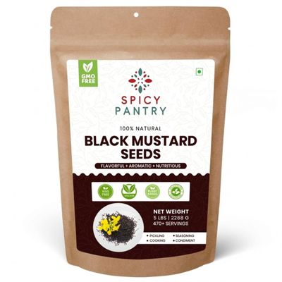 SPICY PANTRY Black Mustard Seeds 5 lbs Whole Spice for Curries, Pickles, Marinades, Spice Blends & Tempering Non-GMO, Gluten Friendly, Bold & Pungent Flavor