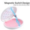 AdorableWhimsy Cute Retainer Case with Silicone Pad, Portable Slim Aligner Case Orthodontic Retainer Box, Denture Storage Container Travel Mouth Guard (Bowknot Cherry) view 3