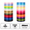 NESCCI 800 Yards Ribbon,3/8 Inch Satin Ribbon,32 Colors view 2