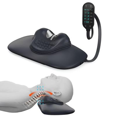 lewitools Adjustable Cervical Traction Device, Electric Neck Stretch Pillow, Dynamic Cervical Stretch, Electrotherapy and High Temperature to Relieve Neck Muscles (Black)