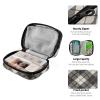 Pill Organizer Weekly Plaid Charcoal Gray Zipper Pill Case for Travel Medication Container Pills Box 7 Day view 4