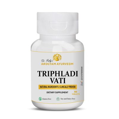 TriphalaDi Vati 60 Tablets | Ayurvedic Digestive & Detox Support | Helps Relieve Constipation, Improve Gut Health & Cleanse Colon | Supports Metabolism & Natural Body Detox