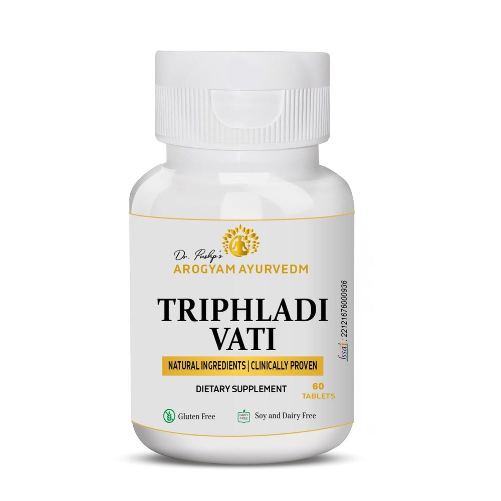 TriphalaDi Vati 60 Tablets | Ayurvedic Digestive & Detox Support | Helps Relieve Constipation, Improve Gut Health & Cleanse Colon | Supports Metabolism & Natural Body Detox