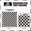 50PCS Checkered Flag Napkins, Disposable Black and White Race Car Birthday Napkins Racing Theme Party Supplies for Baby Shower, Kids, Men Decorations view 2