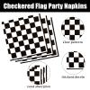 50PCS Checkered Flag Napkins, Disposable Black and White Race Car Birthday Napkins Racing Theme Party Supplies for Baby Shower, Kids, Men Decorations view 3