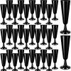 Domensi 40 Pack Black Champagne Flutes Bulk Plastic Disposable Champagne Glasses 5.5 oz Plastic Mimosa Glasses Wedding Cocktail Cups for Engagement Birthday Graduation Decor 2026 Party Supplies view 1
