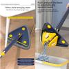 360 Rotatable Adjustable Cleaning Mop,Triangle Shaped Wall Mop with Squeegee,Telescopic,Long Handle Microfiber Dust,Wet and Dry Use,for Wall,Ceiling,Window,Baseboard-Blue||6 Cloth view 2