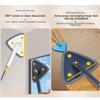 360 Rotatable Adjustable Cleaning Mop,Triangle Shaped Wall Mop with Squeegee,Telescopic,Long Handle Microfiber Dust,Wet and Dry Use,for Wall,Ceiling,Window,Baseboard-Blue||6 Cloth view 4