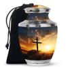 Christ Blue skyCremation Urns for Human Ashes Adult Man - Large Urn for Human Ashes Adult Women - Funeral Gift for Memorial - 10inch & 200 Cubic Inches Capacity Include Velevt Bag view 1