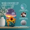 SABURIAL Sunflower Urn - Ashes Urn Human Remains - 10 Inch - Large with Velvet Bag - Memorial for Human Ash - Burial Adult Urns - Cremation Urns for Adult Men & Women view 3