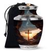 Christ Ocean Large Cremation Urns for Human Ashes Adult Mom - Urn for Human Ashes Adult Dad - Funeral Gift for Burial - 10inch & 200 Cubic Inches Capacity Include Velevt Bag view 1