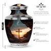 Christ Ocean Large Cremation Urns for Human Ashes Adult Mom - Urn for Human Ashes Adult Dad - Funeral Gift for Burial - 10inch & 200 Cubic Inches Capacity Include Velevt Bag view 2