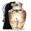 Jesus Christ Urns for Human Ashes Adult Women - Funeral Urn for Human Ashes Adult Man - Memorial Gift for Remains - 10inch & 200 Cubic Inches Capacity Include Velevt Bag view 1