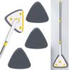 360 Rotatable Adjustable Cleaning Mop,Triangle Shaped Wall Mop with Squeegee,Telescopic,Long Handle Microfiber Dust,Wet and Dry Use,for Wall,Ceiling,Window,Baseboard-White||3 Cloth view 1