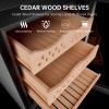 50L Electric Cigar Humidor Cabinet with 3 Cedar Wood Shelves for 300 Counts, Humidity Temperature Control, Heating & Cooling Humidor Electric Cigar Humidor Cabinet with Water Tank, Gift for Men view 3