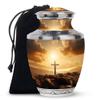 Christ Sunset Urns for Human Ashes Adult Father - Cremation Urn for Human Ashes Adult Mother - Memorial Gift for Decorative - 10inch & 200 Cubic Inches Capacity Include Velevt Bag