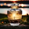 Christ Sunset Urns for Human Ashes Adult Father - Cremation Urn for Human Ashes Adult Mother - Memorial Gift for Decorative - 10inch & 200 Cubic Inches Capacity Include Velevt Bag view 4