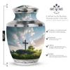 Christ Garden Funeral Urns for Human Ashes Adult Male & Female - Large Urn for Human Ashes Adult Man - Memorial Gift for Burial - 10inch & 200 Cubic Inches Capacity Include Velevt Bag view 2