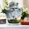 Christ Garden Funeral Urns for Human Ashes Adult Male & Female - Large Urn for Human Ashes Adult Man - Memorial Gift for Burial - 10inch & 200 Cubic Inches Capacity Include Velevt Bag view 4