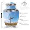 Christ Sunset Unique Large Urns for Human Ashes Adult Female - Urn for Human Ashes Adult Male - Funeral Gift for Cremains - 10inch & 200 Cubic Inches Capacity Include Velevt Bag view 2