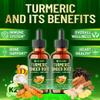 7in1 Liquid Turmeric Curcumin with Vitamin D3, Vitamin K2, Ginger, Ceylon Cinnamon, Garlic, Black Pepper - Drops Extract - 2 Packs of 30ml - 2 Month Supply view 2