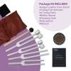 Tuning Forks for Healing(128Hz, 136.1Hz, 256Hz, 384Hz), Weighted & Unweighted Tuning Forks Set with Vegan Leather Pouch & Hockey Puck Activator, Chakra Sound Therapy Instruments view 2