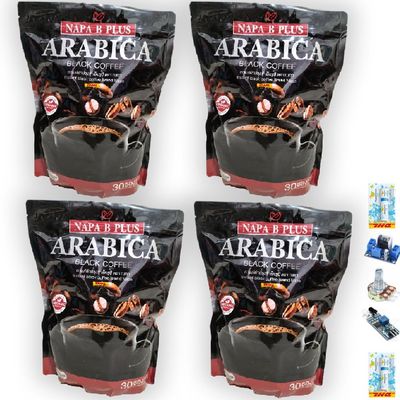 300g (30 Sachets per Pack) Much Mellow Arabica Robusta Roasted Fruit Snack Good Shape NapaBPlus Black Coffee Bold Flavor (of 4) By Thaigiftshop [Get Free Tomato Facial Mask]