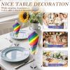 200 Pcs Paper Napkin Decorative, 3 Layer Disposable Party Napkins Beverage Napkins Tear Resistant Decorative Napkin for Wedding Birthday Supplies Tableware Decorations,13Inch (Colourful) view 4