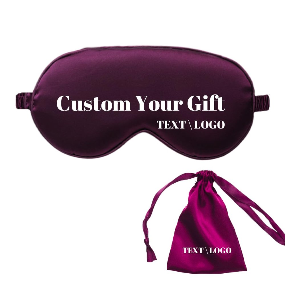 1 Set Silk Sleep Eye mask Custom, Double-Laver SIK Padding, Custom Personalized Pattern, Corporate Logo, Suitable for Corporate Team Building Gifts, Large-Scale Event Gifts, Gifts for Friends, naps