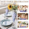 200 Pcs Paper Napkin Decorative, 3 Layer Disposable Party Napkins Beverage Napkins Tear Resistant Decorative Napkin for Wedding Birthday Supplies Tableware Decorations,13Inch (Blue) view 4