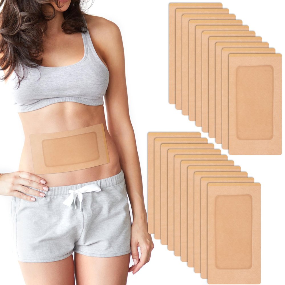 20pcs Castor Oil Pack Wrap, Leakproof Self Adhesive Essential Oil Wrap Breathable for Waist Stomach Belly Neck, 11.8 6.3 inch