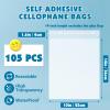 105 Pcs Clear Cellophane Bags, 10x14 Inch Resealable Poly Bag, Self Sealing Shirt Bags, Clear Bag for Clothes, magazine, postcard view 2