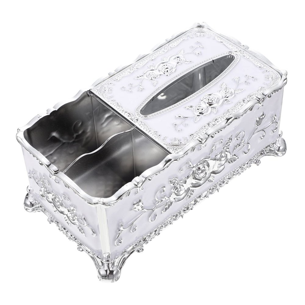 Alipis Decorative Tissue Holder Box with Divided Design for Remote Control Items Stylish Towel Organizer for Home Office Kitchen and Restaurant Use