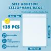 135 Pcs Clear Cellophane Bags, 9x12 Inch Resealable Poly Bag, Self Sealing Shirt Bags, Clear Bag for Clothes, magazine, postcard view 2