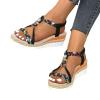 Betadog Women's Open Toe High Heel Roman Summer Platform Beach Sandals Wedges Comfortabl Studded Sandals for Women Size 11 (Black, 9.5) view 2
