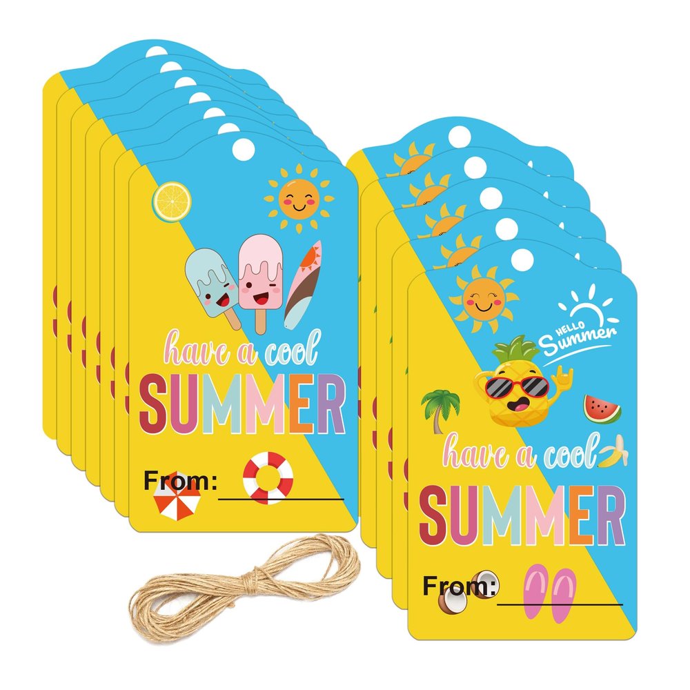 50 Pcs 2 x 3.5 Inch Have A Cool Summer Tags Summer-Themed Gift Tags