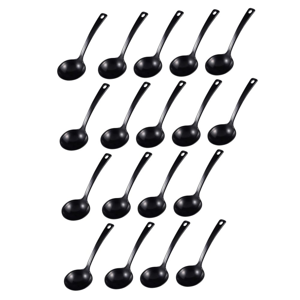 BIUDECO 18Pcs Disposable Soup Spoons Practical Porridge Spoons for Home Use Lightweight and Easy to Clean for Hot Food Parties and Picnics Elegant Design