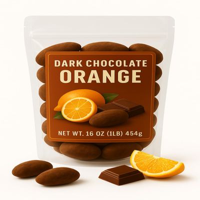 Dark Chocolate Orange Brazil Nuts 16oz Resealable Bag Made to Order Micro Batches Gourmet Cocoa-Dusted Snack Citrus Infused Small Batch, Fresh, Premium Quality Nuts