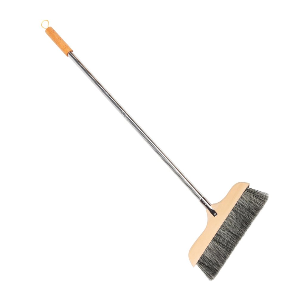 SMASOLO Heavy Duty Long Handle Broom with Soft Bristles Ergonomic Design for Indoor and Outdoor Cleaning Static Natural for Carpets and Floors